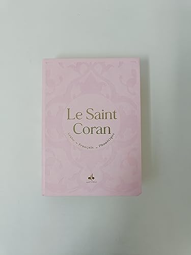Saint Coran Arabe français phonétique cartonné (13 x 17 cm) - Rose - Dorure: Couverture rigide Daim rose - tranche dorée