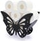 BTSKY Porte-rouleau de papier toilette en métal noir mat, style animal, autonome et support mural pour salle de bain, maison, cuisine, toilettes (papillon)