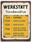 Werkstatt Stundensätze Metallschild XXL in 28x38 cm witziges Blechschild für die Werkstatt Stundensätze für anstrengende Kunden in Rostoptik