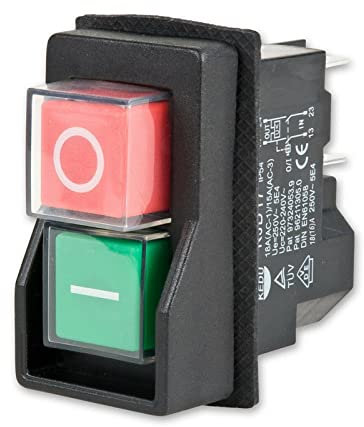 Berrysun rocker switch KJD17 NVR Switch Button Control Table Saws Electromagnetic Push Button Switches Paddle Switch For Bench Drills/Grinders/Lathes (Color : Black, Size : S)