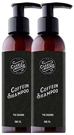 Charlemagne Koffein Shampoo 2er Set für Herren – 2 x 200 ml - Coffein Shampoo Gegen Haarausfall - Haarseife Haarausfall - Haarshampoo Herren