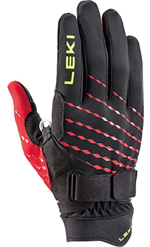 LEKI Ultra Trail Breeze Shark Handschuhe, Black-red-Neonyellow, EU 9