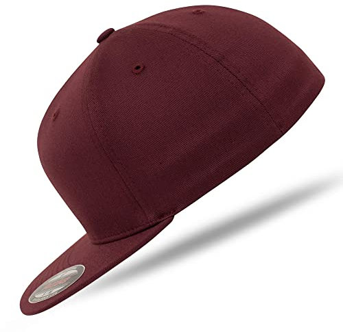 Flexfit Flat Visor Cap 6277FV Maroon L/XL - im Bundle mit UD Skull Bandana