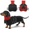 KATZINST Dackel Mantel Mit Geschirr - Wasserdichter Hundemantel Mit Bauchschutz für Kleine Mittlere Hunde, Jacke für Dackel, L