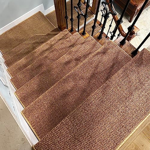 Stufenteppich Selbstklebend Sisal Erscheinungsbild Anti Rutsch, Treppenstufen Matten Eckig Einzeln, Carpet Stair Treads Mats für Hartholzböden, Stufenmatten Innen für Kinder äLtere und Hunde ( Color :
