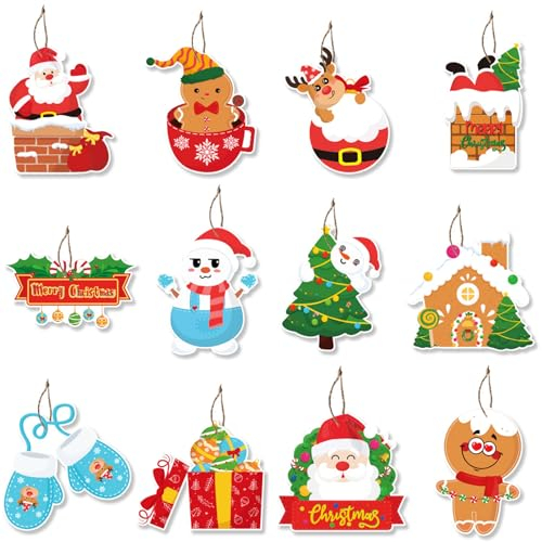 Miotlsy Weihnachtsdekoration Hängende Dekoration Hängende Weihnachtsfeier Dekoration Hängende Weihnachtsmann Elch Schornstein Hängende Zeichen Weihnachtsbaum Dekoration, Weihnachtsfeier Supplies