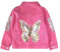 Peacolate 3-10Years Little Big Girl Pink Denim Jacket Butterfly Sequins Outwear(4Years,Pink)