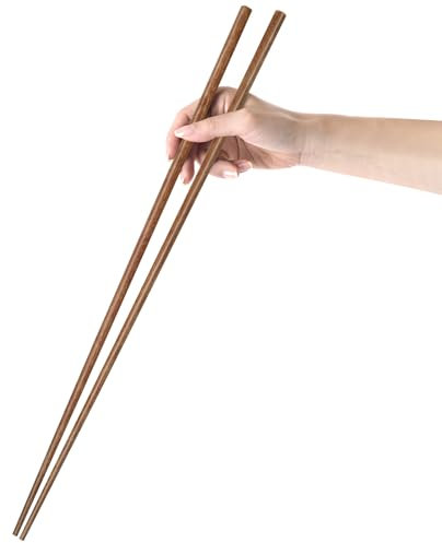 LorisArm Palillos de cocina extralargos de 16.5 pulgadas, palillos de cocina de madera reutilizables para fideos y freír olla caliente (16.5)