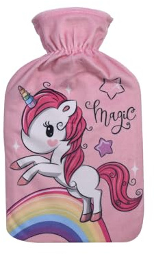Girl Power, Wärmflasche mit Bezug, Wärmflasche für Wärmetherapie, Warmwasser, Gummi, kalt, Winter, Kinder, Erwachsene, Rosa