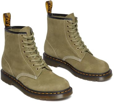 Dr. Martens 1460 Bottes unisexes, tige en cuir véritable, semelle intérieure en mousse EVA, semelle intermédiaire en EVA absorbant les chocs, 6 Women/5 Men