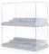Mlikero 2 Pack Minifigure Display Case for Action Figures Blocks, Clear Dustproof Display Storage Box with 3 Movable Steps Gifts for Children Minifigures Collectors (Grey)
