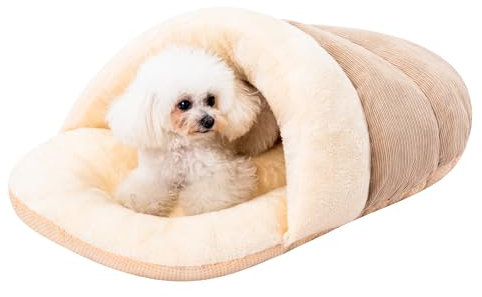 Jiupety Cama para gatos de interior, bonita cueva de cama cubierta para gatos, camas suaves y acogedoras para gatos y perros pequeños, camas antideslizantes y cálidas para gatitos, cueva de casa, nido