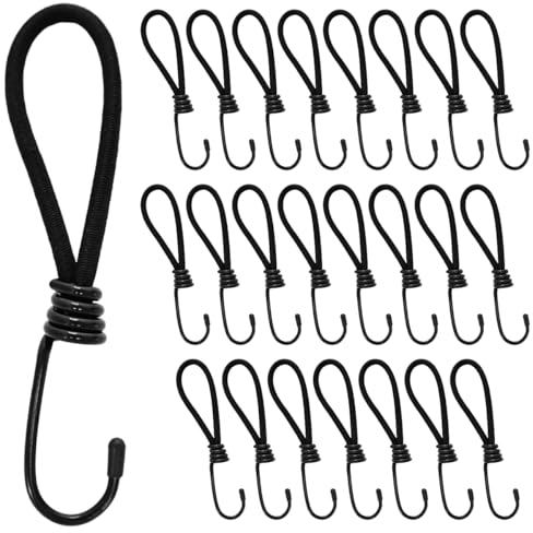 24 Stück Expanderhaken Spanngummi Mit Haken 15 cm Planenspanner Gummispanner, Gummiseil 6mm für Anhängerplane Gummibänder Spannhaken Spannseile Spiralhaken Befestigungshaken Bungee für Outdoor