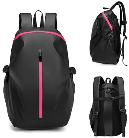 mjmoto Sac à dos de moto, sac à dos réfléchissant pour casque de moto pour homme et femme, sac à dos de voyage imperméable, rose, 15 inch, Sac à dos multifonction décontracté