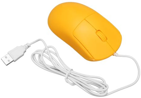 Goshyda Kabelgebundene Maus, Einfach zu Bedienende Optische Gaming-Maus aus ABS-Material, Ergonomisches Design, 1200 DPI (Yellow)