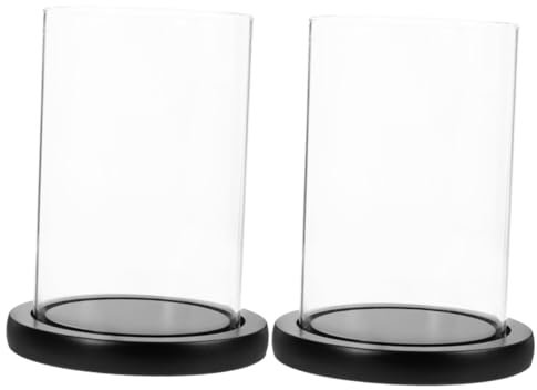 Warmhm 2St Leuchter Lampe Schreibtisch tischlampe schreibtischlicht Schreibtisch tageslichtlampe hochzeitdeko lampion Kerzenhalter Hülse Desktop-Kerzenabdeckung klare Kerzenabdeckung Holz