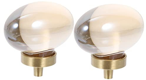 ORFOFE 2 Pcs Crystal Cabinet Knobs Drawer Knobs Decorative Cabinet Knobs Drawer Pull Dresser Pulls Wardrobe Dresser Handles for Dresser Drawers Door Knob Crystal Brass