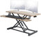 VIVO 91cm Desk Converter, K Series, Height Adjustable Sit to Stand Riser, Dual Monitor and Laptop Workstation with Wide Keyboard Tray, Reclaimed Wood Top, Black Frame, DESK-V036KP