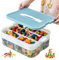 Jortmrd Aufbewahrungsbox für LeGo, BausTeine, Aufbewahrung mit Deckel Stapelbar Aufbewahrungsboxen fur LeGo, BausTeine, Organizer Kunststoff Sortierbox Spielzeug Transparent für Kinder Spielzeugkiste