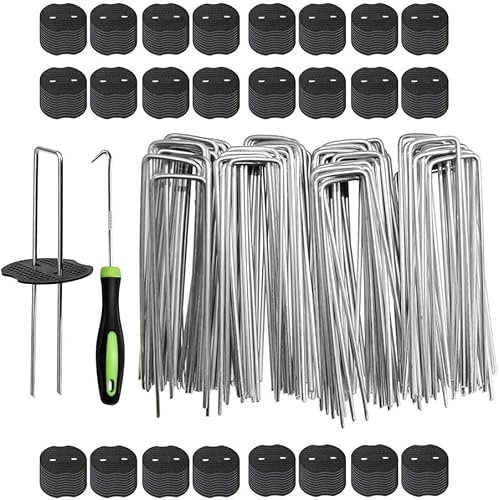 WEKONUMEX Artificial Grass Turf U Pins Metal Galvanised Pegs 10Pcs Garden U shaped Landscape Staples Heavy Duty Metal Pins