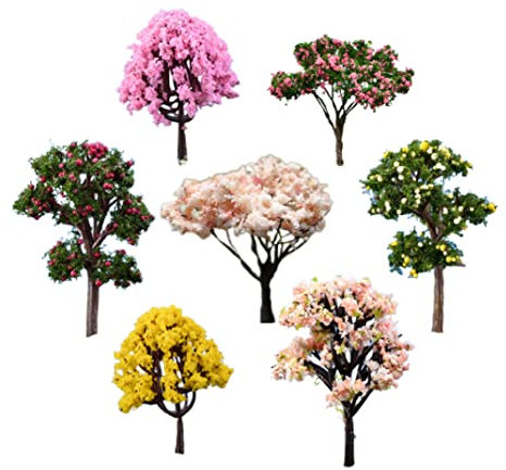 MOUNTTU Arbre Miniature modèle Mixte Arbre de paysages Miniatures pour Le décor d'ornement de Jardin fées 7pcs