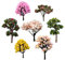 MOUNTTU Arbre Miniature modèle Mixte Arbre de paysages Miniatures pour Le décor d'ornement de Jardin fées 7pcs