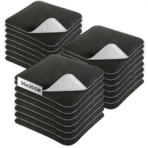 com-four® 24x Gepolstertes Sitzkissen 35 x 35 - Stuhlkissen für Stühle und Bänke - Sitzkissen-Set aus Filz - Eckige Sitzpolsterauflage für Esszimmer, Garten, Terrasse, Balkon