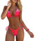 RXRXCOCO Sexy Brazilian Bikini Damen Set Triangel String Oberteil Bikini Tanga Bademode Rosa Rot Size S