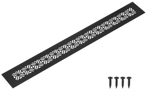 sourcing map Aluminum Alloy Air Vents, 400 x 50mm / 15.7 x 2 Rectangle Louvered Ventilation Grille Cover with Mounting Screws for Door Cabinet Wardrobe, Matt Black