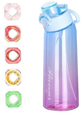 Scented Water Cup, 26 Fruit Flavours 900ml Large Capacity Water Bottle, Pink Green, Blue Purple, Orange Green, Black, Yellow Pink Five Colours of Water Cup Suitable for Home Outdoor Sports ,Purple