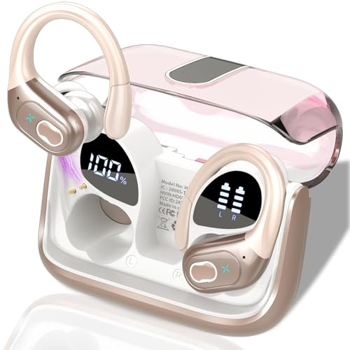 STECEi AI Language Translation Earbuds Real Time, 3-in-1 Translator Earbuds with 6 Translation Modes/164 Language, 75H Bluetooth 5.4 Headphones Translating Device for Travel/Business//Leaning, Rose