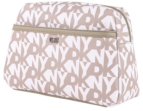 DKNY - Kulturbeutel Reise Damen Herren Wasserdicht Groß Hängend mit Fächern Waschtasche Organisator für Kosmetik und Hygieneartikel, Klare Füße