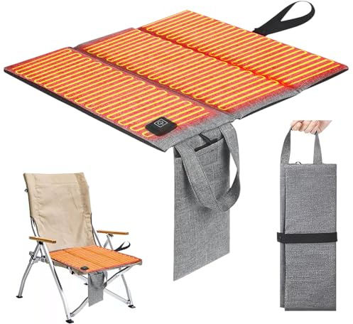 KBIBCK Beheiztes Sitzkissen, Faltbares Beheiztes Kissen mit 3 Einstellbare Temperatur,44 X 40CMTragbares Heizkissen,USB Heizsitzkissen Für Stadioncamping,Camping,Wandern(Enthält Keine Powerbank)