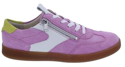 Waldläufer H-Daisy Sneaker mit Fußbett zum Wechseln 704005-401-151, Velour- / Glattleder Kombi., Rosa-Pink mit Weiß, Weite H Pink