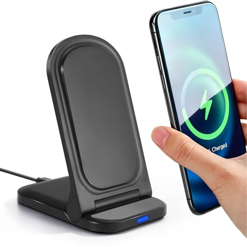 15W Wireless Charger, Induktive Ladestation für Sam-Sung Galaxy S26/S25/S24/S23/S22/S22+/S21/S20/S10/S9/S8/S7 Note 20, Handy Ladestation für iPhone 17/Air/16/15/14/13/12/11/X/XS/XR/8/8 Plus