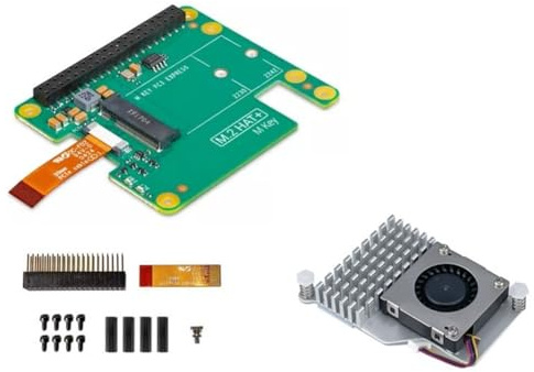 Jnchdghwa Pi 5 M.2 HAT NVMe SSD Erweiterungsplatine Hochgeschwindigkeits-GPIO PCI Express Adapter Gen2/Gen3 PCIe M-Key für RPI5