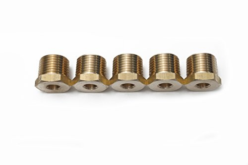 LTWFITTING Messing Fittings Reduzierstück mit Sechskant 1/2 NPT Aussengewinde x 1/8 NPT Innengewinde (5 Stücke)