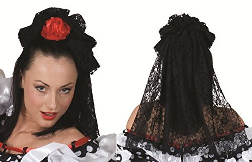Generique - Spanischer Schleier für Damen - Rot