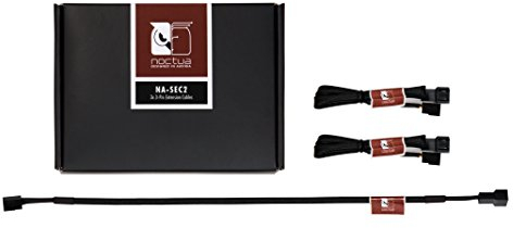Noctua NA-SEC2, 3 Pin Fan Extension Cables (30cm, Black)