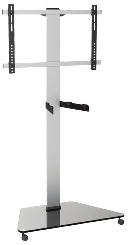 LCD LED TV STÄNDER Glas STANDFUSS MIT TV Adapter 32 - 70 Höhenverstellbare Ablage Mit Rollen Rack HALTERUNGSPROFI FS03G