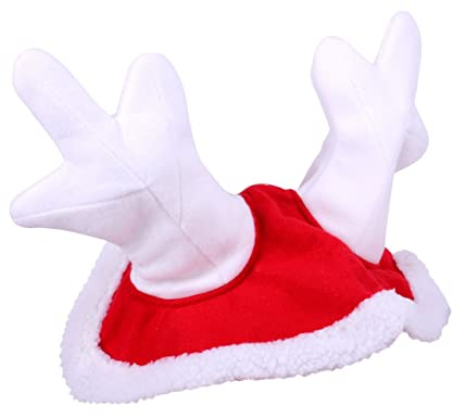 QHP Rentier Ohrhaube Weihnachten, Größe:P, Farbe:rot