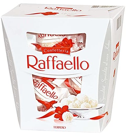 Ferrero Raffaello – Feine Creme, knackige Mandel, knusprige Waffel und Kokosflocken – 1 Packung à 150 g