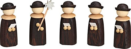 Miniatur Figuren Kurrendefiguren 5-teilig Größe ca. 6,5 cm Erzgebirgskunst, Weihnachtsdeko, Weihnachten, Holzmann, Holzfigur