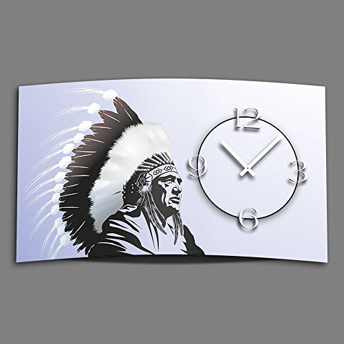 dixtime Digital Designer Art Indianer Designer Wanduhr abstrakt modernes Wanduhren Design leise kein Ticken 3DS-0417