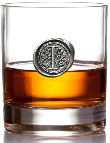 English Pewter Company11oz Whisky Glass Tumbler with Monogram Initial - Personalised Gift with Your Choice of Initial (I) [MON109] …