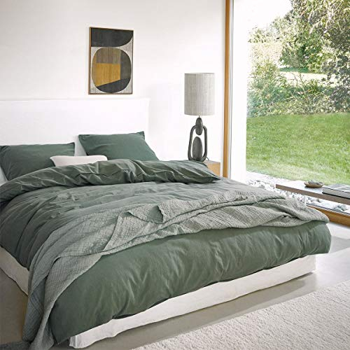 Marc O Polo Bettwäsche Senja Green 1 Bettbezug 135 x 200 cm + 1 Kissenbezug 80 x 80 cm