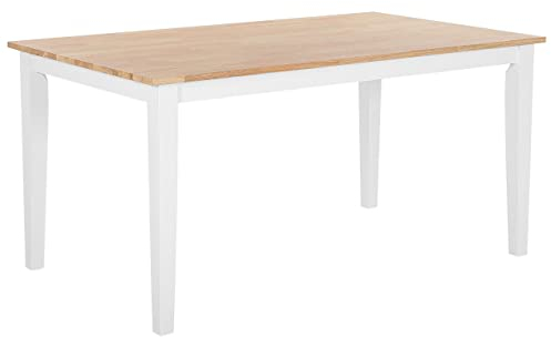 Esstisch Holz hellbraun/weiß 150x90 cm modern Georgia