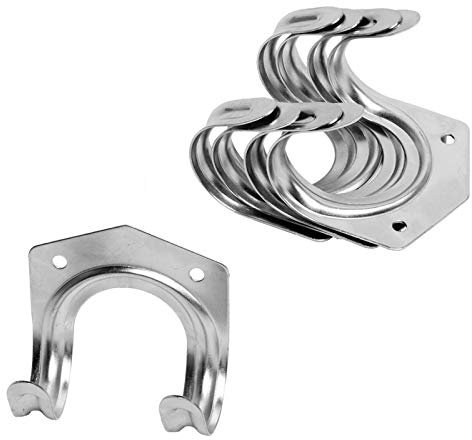 Wideskall Universal Galvanized Metal Utility Storage Hooks for Garden Tools (Pack of 5)