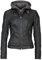 Gipsy Cacey Damen Lederjacke Schwarz mit Kapuze Echtleder Tailliert (XL, Schwarz)