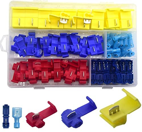 CEEYSEE 100 Pezzi Connettori Elettrici Snap-in Connector Block Fibbia T-Tap Filo Elettrico Connettore Nylon Terminali Maschio Isolati a Innesto Rapido Kit – Per Cavi Da 0,5 – 6,0 mm²(YNXJ2)